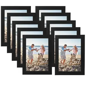 5/10 pieces of black 5x7/8x10 photo frame set, 10 pieces, multiple photo frames 8 x 10 in bulk suitable for wall mounted or desktop display