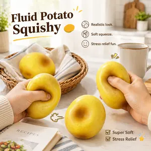 Cute Potato Squishies Toys, Realistic Simulation Potato Squeeze Fidget Toy, Soft Slow Rising Stress Relief Sensory Toy, Super Fun Decompression Plaything for Kids Adults, Great Gift for Toy & Hobby Lovers