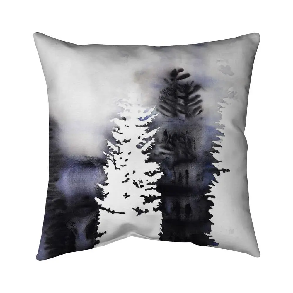 212 MAIN 18x18 in. Weatherproof Forest Scene Tree Silhouette Outdoor Throw Pillow - Soft Cushion, Weather Resistant, Spun Polyester Printed Fabric, UV Protected Patio Furniture Home Decor, 5542-1818-LA146, Weather Resistant Cushions
