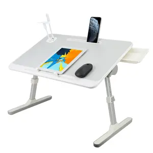 Laptop Bed Tray Table, Height Angle Adjustable Laptop Bed Stand, Portable Laps Desk with Foldable Legs Foldable Laps Tablet Table for Sofa Couch