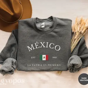 Mexican Flag Graphic Pullove, Mexico Crewneck Sweatshirt