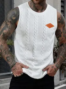 Men's Fashion Knitted Jacquard Vest, Unique Badge Design, Versatile Wear, Inner and Outer Layer, Daily Commute, Party, Gathering