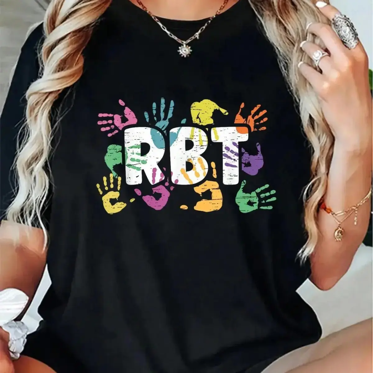 Men's 100% Cotton Relaxed Fit Round Neck RBT Graphic T-Shirt - Breathable Soft Fabric, Mental Illness Awareness Support, Casual Everyday Wear
