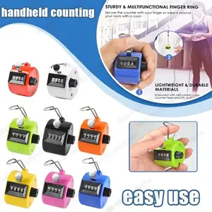 4-Digit Manual Mechanical Counter, Handheld One-Click Tally Counter, Versatile Use, Ideal for Coaching, Golf, Sports, School Events & Warehouse Inventory
