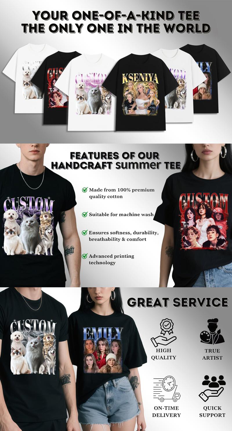 FEEGO Custom T-Shirts for Men Women, Custom Tees Shirt Design Your Own, Personalized Photo/Text/Graphic T-Shirt boyfriend  tees good  graphic