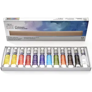 Winsor & Newton Cotman Watercolor Paint Set, 12 Colors, 8ml (0.27-oz) Tubes