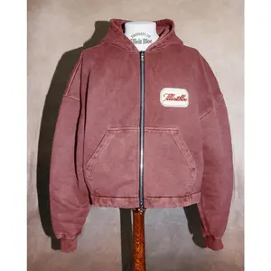 Fashion Trend New Solid Color Letter Patch Hooded Zipper Sweatshirt Men Y2K Hip Hop Retro Harajuku Versatile Couple Sports Hoodie