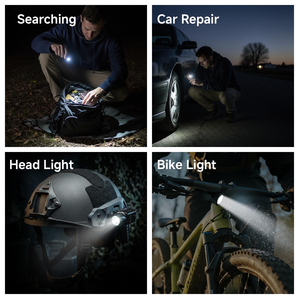 Aimwin WL10 GL & WLC500 900 Lumens All-Purpose LED Flashlight , Sup Bright Rechargeable Torch for Home, Work, Camping & Car Emergency