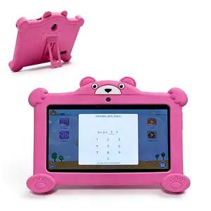 Bear Design 7-Inch Learning Touch Screen Tablet, Android Os, 32GB Storage, Dual Cameras, Eye-Caring HD Screen, WiFi, Ideal Birthday Gift for Kids