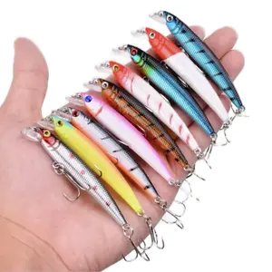 Kits de Señuelos de Pesca Mixtos - Crankbait Minnow Popper, Realistic Fish Popper for Fishing, Assorted Colors and Designs