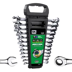 #JumpstartSale SK Ratcheting Wrench Set, Combination Wrench Set, 72-Tooth, Premium CR-V Construction, with Rack Organizer