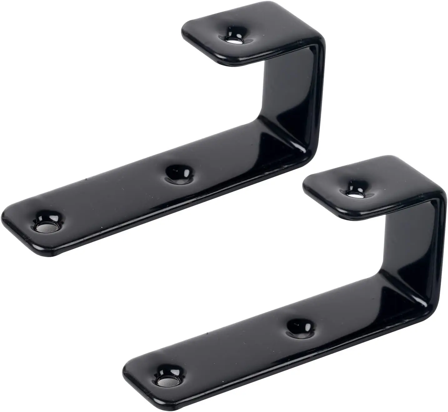 2 Pack Bunk Bed Ladder Hook, Inside 1" Kids Bed Replacement Hardware, Black PVC Metal Loft Bed Ladders Hooks, Camper/Rv Bunk Ladder Brackets with 2 Size Screws (2Pack, Black)