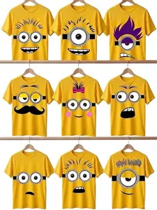 [FREESHIP] Minions Faces Shirt, Minion Family Shirt, Funny Minions Shirt, Y2K Streetwear T-Shirt, Vintage Hip-Hop Sports Graphic, Casual Cotton Fit, Soft Comfortable Short Sleeve, Teen & Adult
