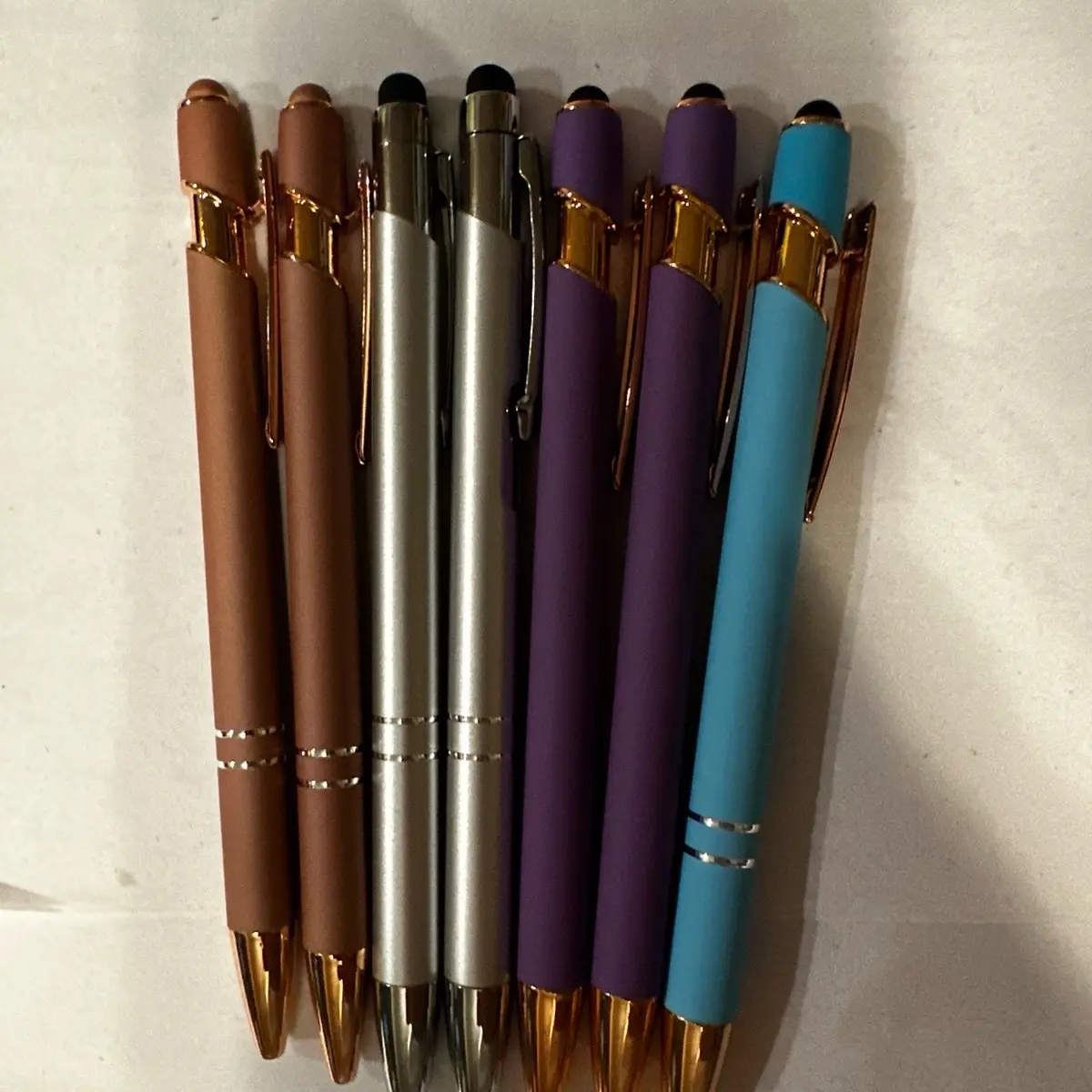 Retractable Ballpoint Pen with Stylus End