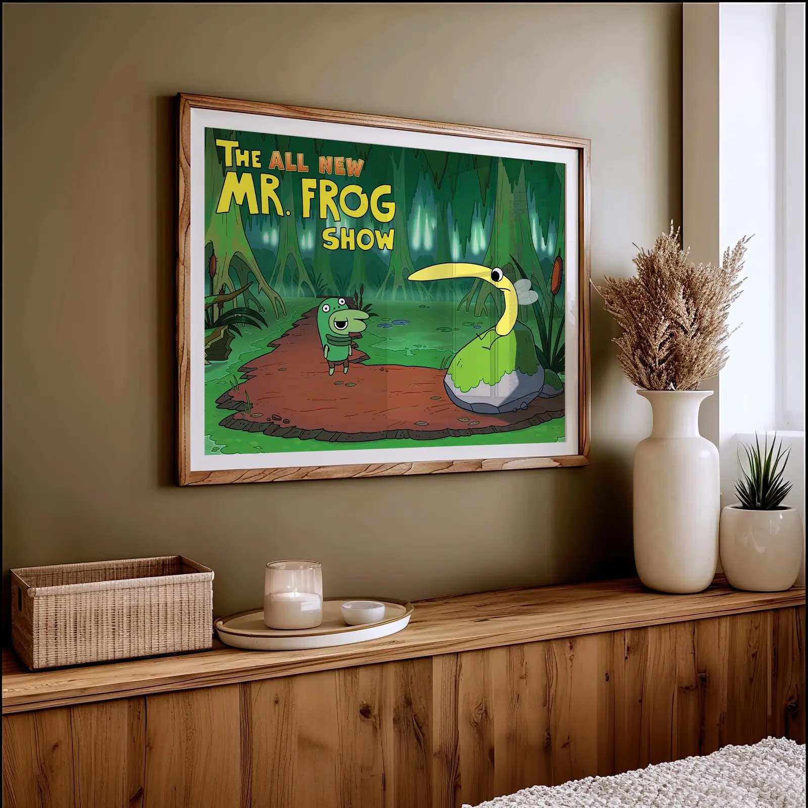 Mr. Frog Show Poster | Smiling Friends Cartoon Wall Art | Funny Decor
