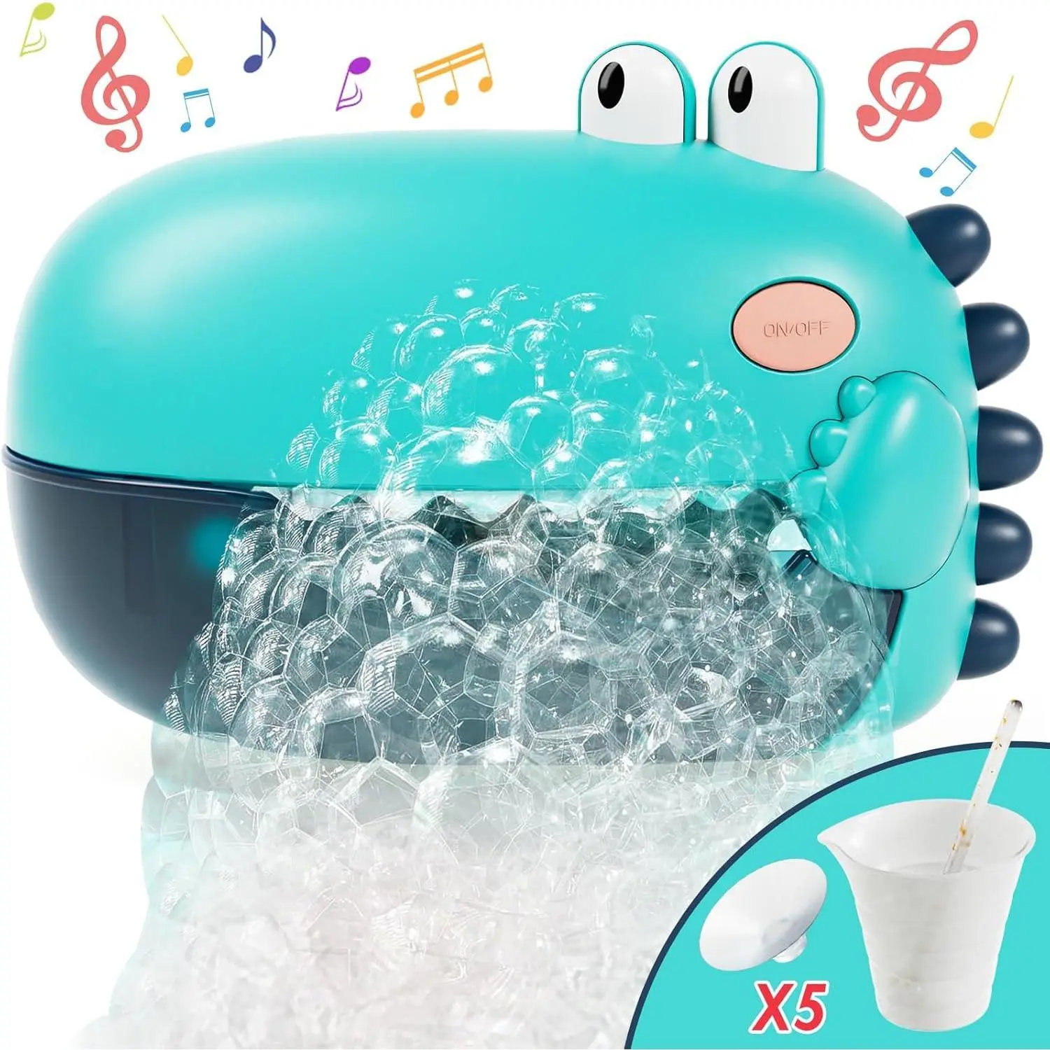 F-BG02  Toddler Bath Toys, Bath Bubble Machine, Dinosaur Bath Toys for Kids Ages 1-3, Bubble Maker for Bathtub, Toys for Boys Girls