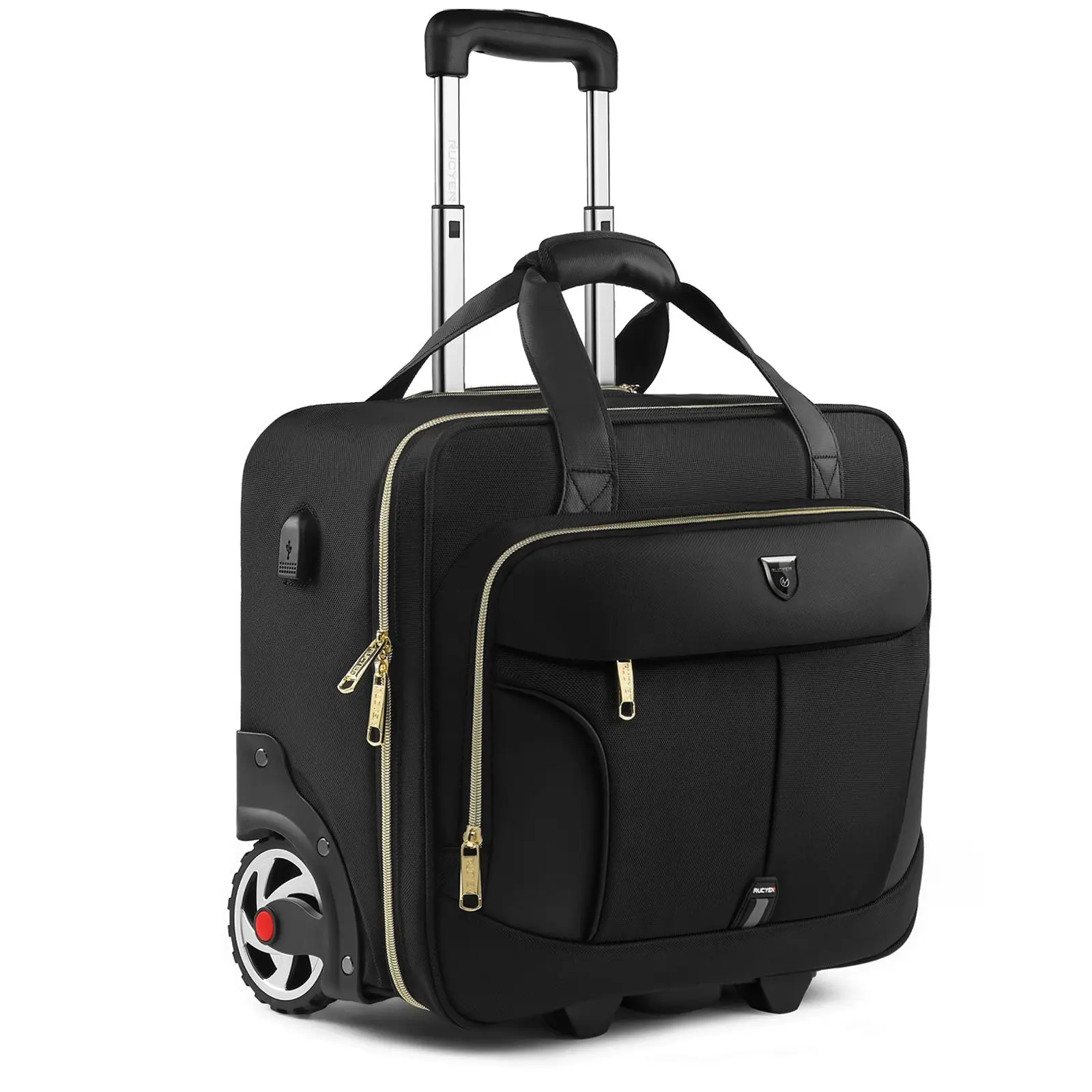 Rolling Laptop Bag,Rolling Briefcase for Men & Women,Laptop Briefcase on Wheels,Carry On Bag for Business Travel