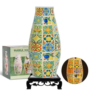 3D Puzzle Vase with Stand, 152 Piece DIY Jigsaw Flower Vase Craft Kit for Adults & Kids, Buildable Decorative Mosaic-Style Home Decor & Unique Gift