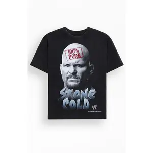 PacSun Men's WWE Stone Cold 100% Pure T-Shirt - Multicolor