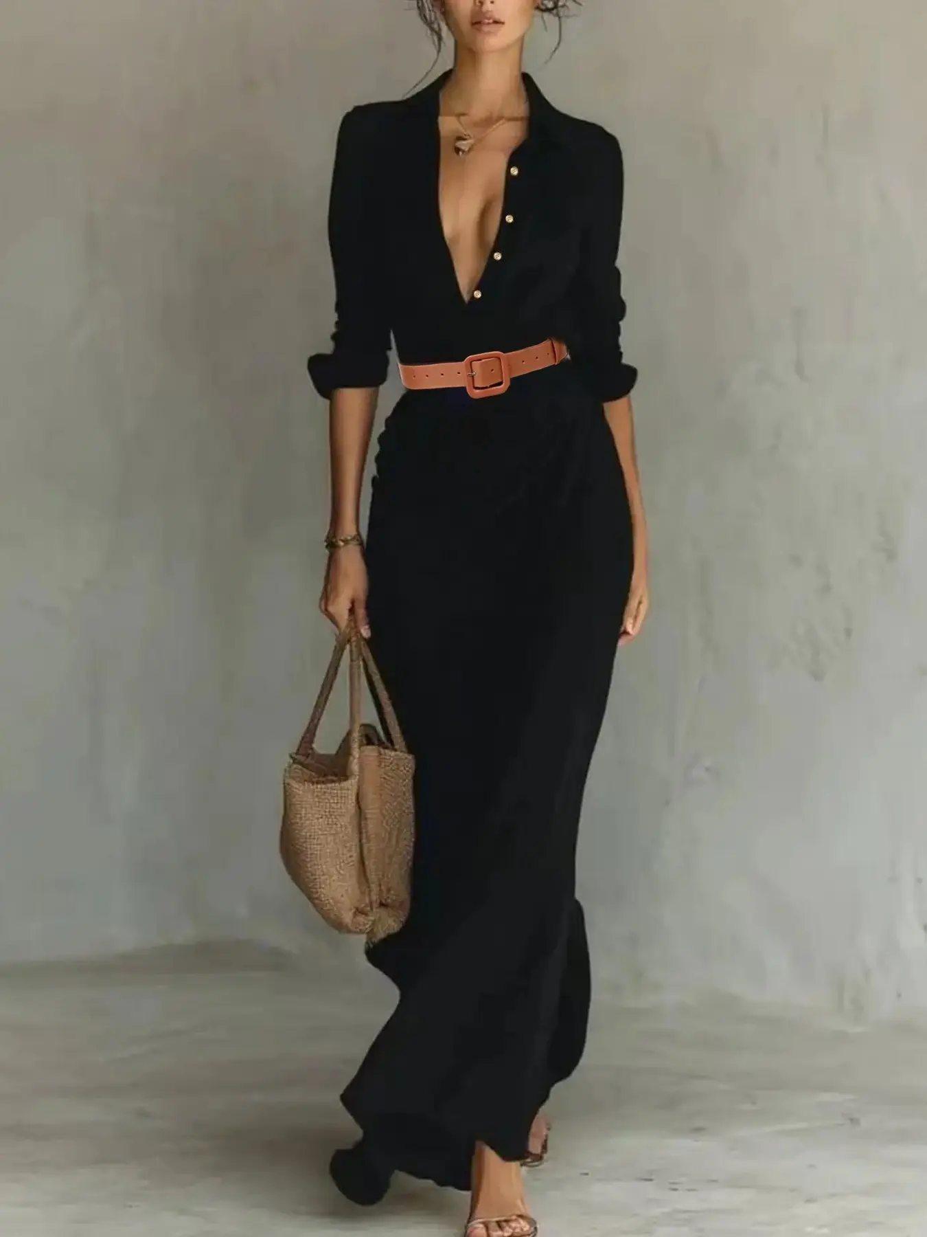 Elegant Autumn Dress for Women, Sexy Solid Color Ruched Design, Irregular  Hemline with Waist Belt, Fashionable and Chic - TikTok Shop
