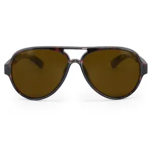 TopFoxx Poseidon Brown Tortoise Tangle-Free Floating Aviator Sunglasses
