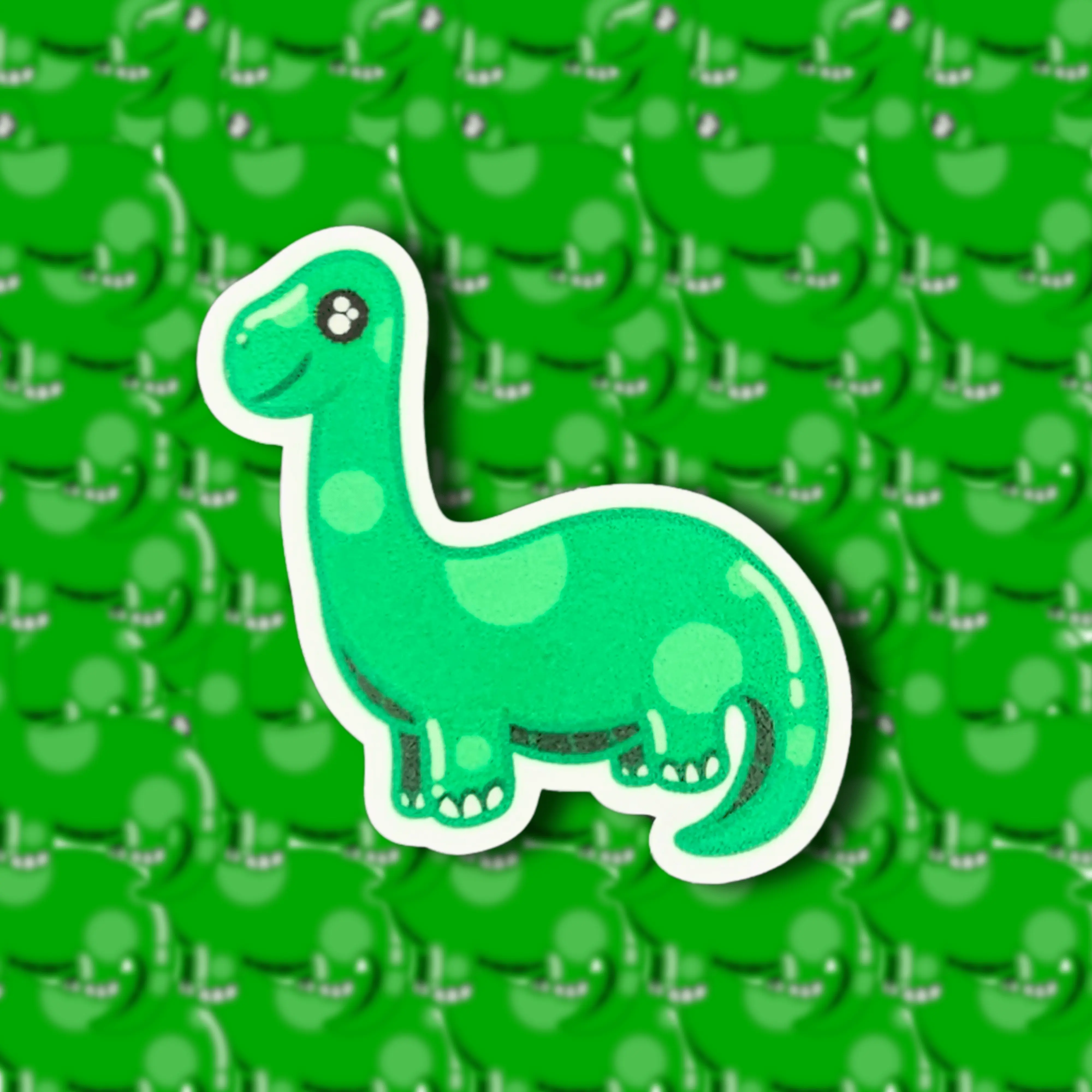 Green Long Neck Dino Sticker - TikTok Shop