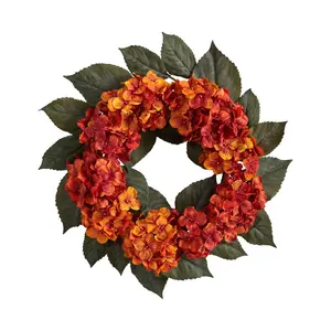 Nearly Natural 20" Autumn Hydrangea ArtificialWreath