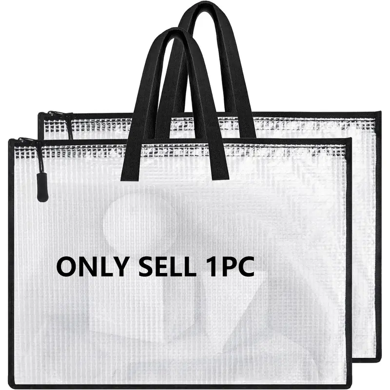 Art Portfolio Storage Bag, 1 Count/2 Counts Portable Art Portfolio Folder, Poster Storage Bag with Zipper & Handle, Portable Storage Organizer, Storage Tote, Portable Storage Bags, Office Stationery & Supplies