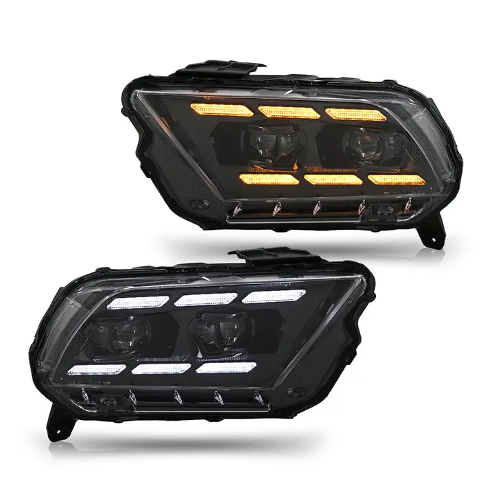 KuerLED Premium Triple-Projector LED Headlights For 2010-2014 Ford Mustang - OEM Fit, SAE/DOT Certified, Street Legal, Plug & Play Upgrade, Dynamic Sequential Signals, Water Resistant, Led Lights, Dynamic Signals, Advanced Led Projector Technology, Car, F