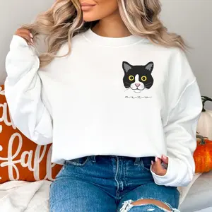 Tuxedo Cat Sweatshirt Perfect for Cat Moms and Dads Everywhere, Sweatshirt For Tuxedo Cat Moms or Dads, Black and White Cat Shirts Womenswear Printed