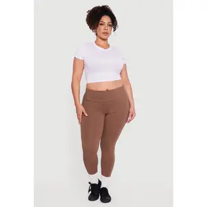 Plus Size High Waisted Leggings with Cell Phone Pockets