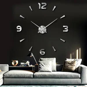 DIY 3D Digital Wall Clock, European Style, Silent Design, Creative Interaction, Battery Powered, No Clicking Sound, Roman Numerals, Home Decor