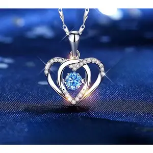 SQ Fashions 40cm+5cm New style necklace S999 pure silver necklace Heart-shaped pendant necklace