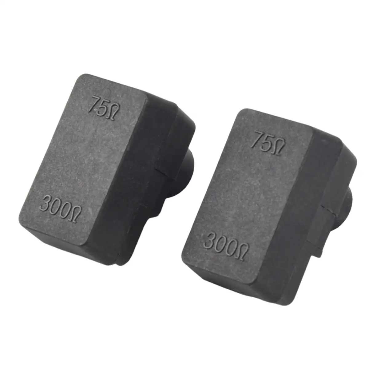 2 x Antenna Transformer - Metal Plastic Push-On Matching Adapter, 300/75 Ohm TV F Coax Cable Accessory, 3.7x2.1x2.9cm Television Accessories for Winter Sports Skiing Gear Setup