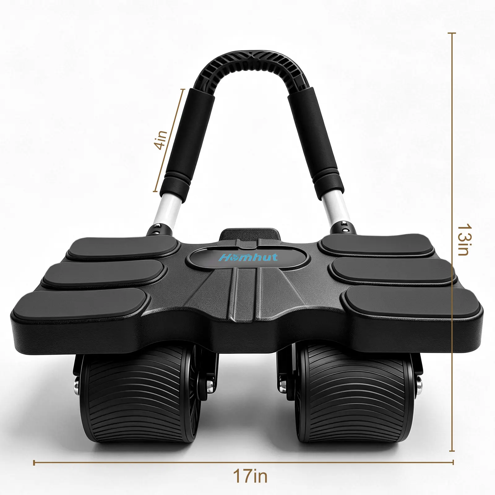 Ergonomic Non Slip Upgraded Abdominal Wheel Automatic Rebound Ab Roller Wheel Dual Wheel Built In Timer Elbow Support Knee Mat Phone Holder Core Trainer Abs Workout Home Gym Fitness Equipment Men Women