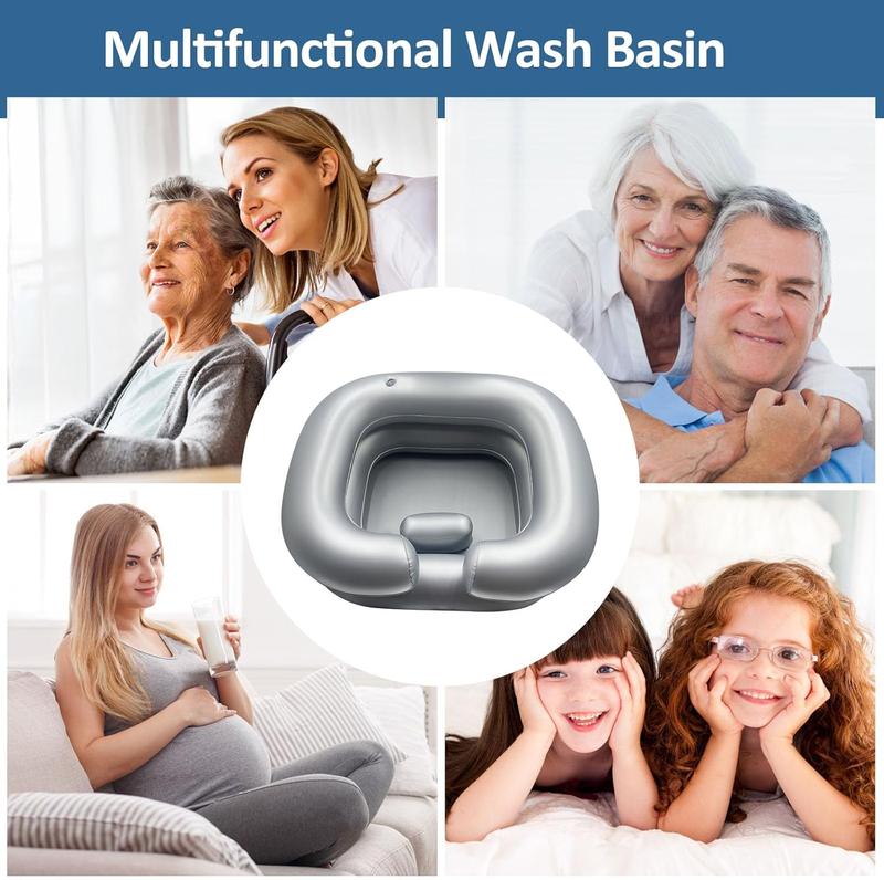 Inflatable Hair Washing Shampoo Basin, Portable Hair Washing Bowl for Bedridden, Disabled, Injured, Elderly, Hair Shampoo Bowl for Dreadlocks and at Home Hair Washing Sink