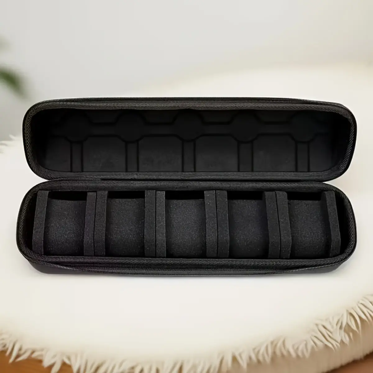 Five-Compartment Anti-Scratch Storage Box with Portable Handle, Flip-Top Plastic Organizer Case for Men’s Accessories, Watches, Jewelry, Cufflinks and Small Collectibles, Travel Storage Display Gift Box