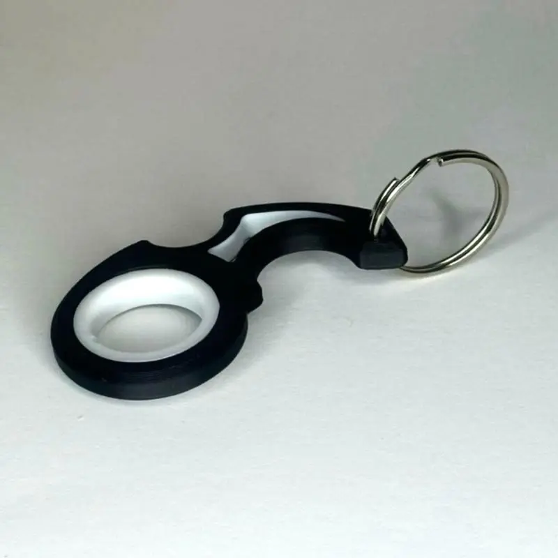Keychain Spinner - 3D Printed PLA Plastic - Black & White Design ...