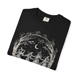 Witchy Halloween T-Shirt, Comfort Colors 1717 Tee, Spooky Vintage Witch Shirt, Moon Phase Graphic Tee, Fall Aesthetic Shirt