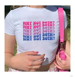 Bisexual  crop tee,Bi Pride Tshirt,Bisexual Pride Tee,LGBTQ Gift,Bisexual Tshirt,Pride Shirt,Why Not Both baby tee,Love Is Love Tee,Bi Shirt