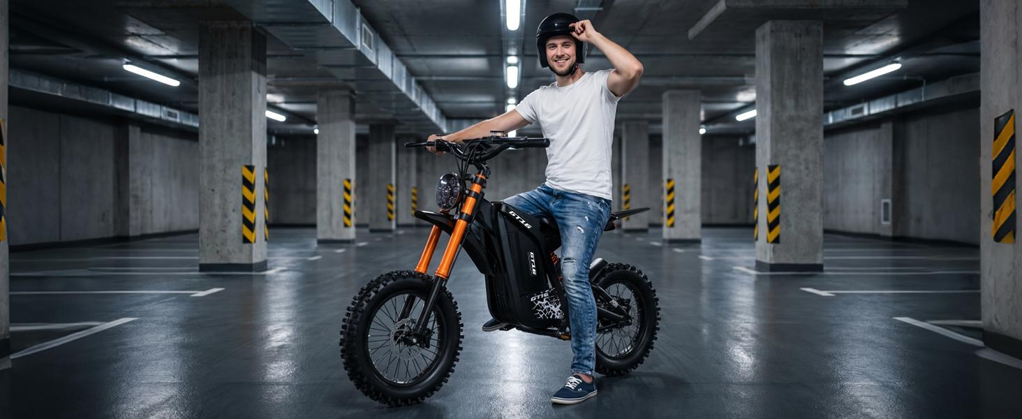 Electric Dirt Bike for Adults, 2500W Peak Motor, 40 MPH Top Speed, 60V 30Ah Battery, 100 mi Range, NFC Keyless Unlock, Dual Hydraulic Brakes, Full Suspension
