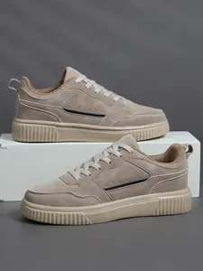 Trendy Men's Casual Sports Shoes, Breathable Faux Suede Upper, Chunky Sole, Durable, Perfect for Weekend Outings, Dates, Multi-Scene Wear