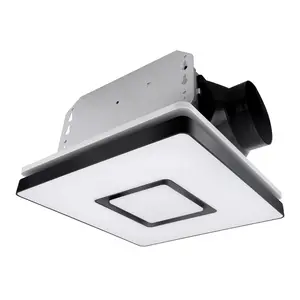 Akicon Square 90CFM Ventilation 1.5Sones Low Noise 3CCT LED Lighting 3-Year Warranty Sleek Modern Exhaust Fan for Bathrooms & Laundry Spaces air