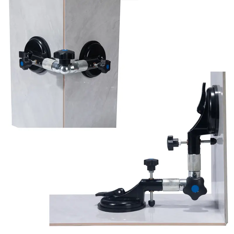 5-in-1 Heavy Duty Suction Leveling Clamps - 130mm x 8mm Thick Rubber Vacuum Cup for Tile Corner Alignment, Countertop Seam Joining, Slab Lifting & Wood Floor Leveling - Pro Grade Installation Hardware