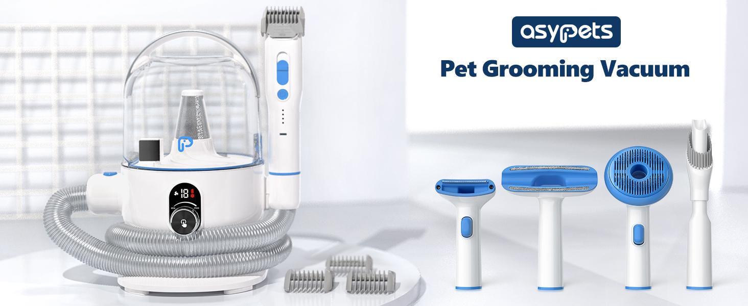 【GARVEE】Pet Grooming Vacuum Kit Dog Clippers for Grooming Cat Hair Brush Shedding Trimmer Supplies Tool, Low Noise Pet Hair Vacuum with Pet Grooming Tools for Shedding Pet Hair