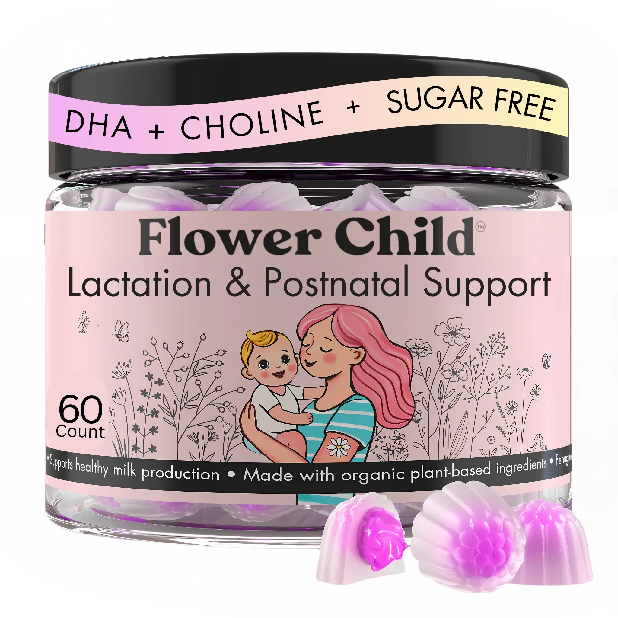 Increase Breastmilk Supply + Postpartum Recovery Gummies - Flower Child Nutrition