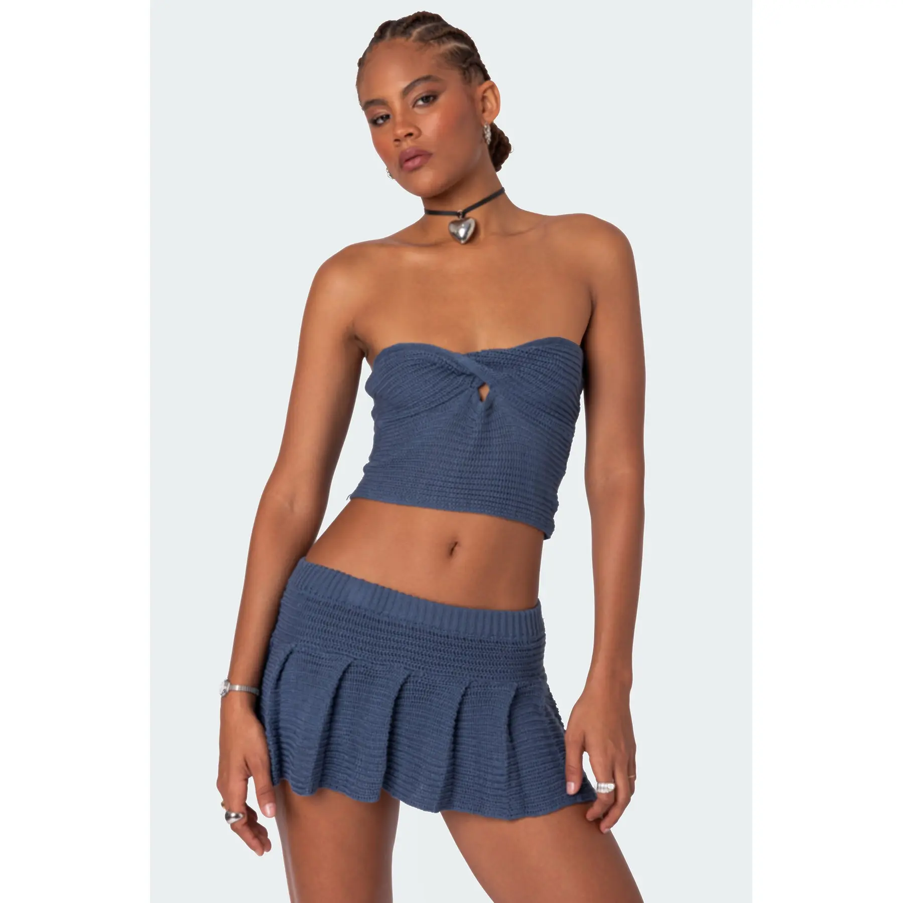 Kiera Twist Front Knit Tube Top