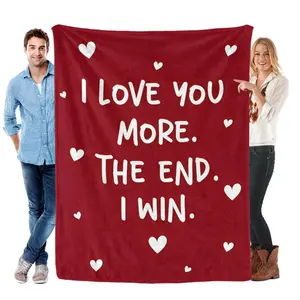 Anniversary Couple Gifts for Him Her - I Love You More Soft Throw Blanket 60x80 in - Anniversary Wedding Gifts for Men Women Girlfriend Boyfriend, Romantic Husband Wife Birthday Gift