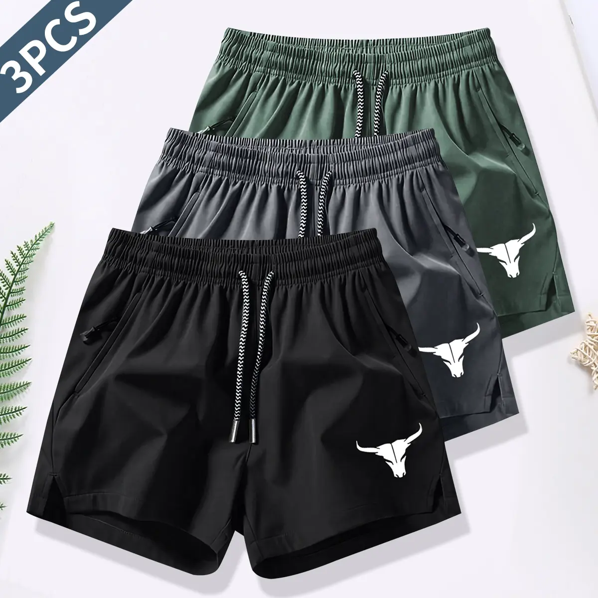Shorts set!Men's athletic drawstring shorts, men's casual breathable shorts, men's elastic zipper pocket shorts, suitable for summer, gym, basketball practice, and outdoor activities mens  clothing Casual Breathable Elastic Drawstring Jogger Shorts Zipper