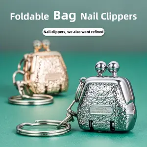 Mini Stainless Steel Folding Nail Clipper, Creative Bag Design with Keychain, Integrated Nail File, Perfect for Trimming Nails